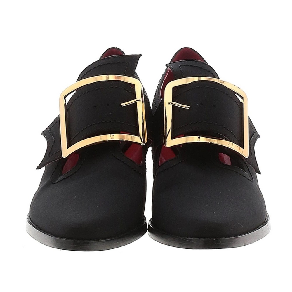 Kat Von D Black Mary Jane Heels with Gold Buckles
